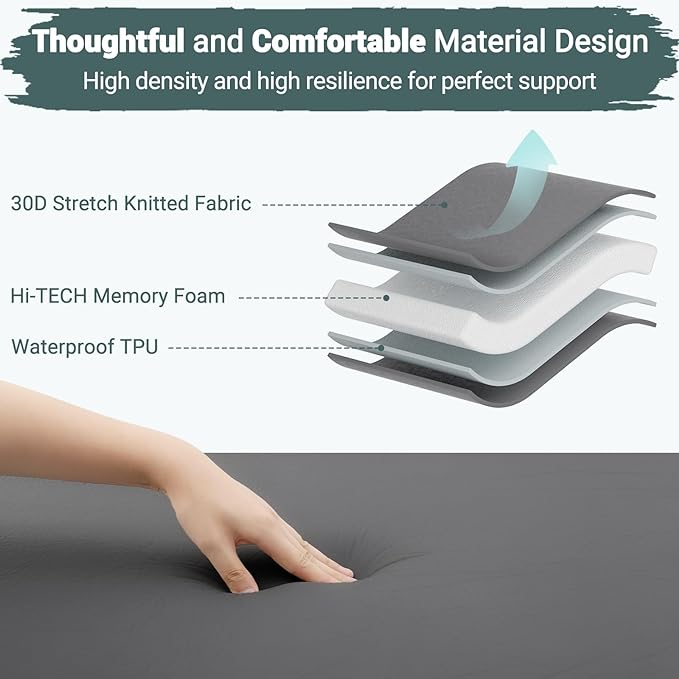 Elegear Self Inflating Sleeping Pad, Built-in Electric Pump 3.1" Ultra-Thick Memory Foam Camping Mattress Pad with Pillow Double Sleeping Pad for Camping R-Value 9.5 Foam Camp Pad for Car/Traveling