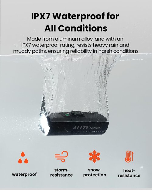 Magicshine Bike Lights ALLTY 1200U, Bicycle Lights for Night Riding with Underneath Mounted, FTR LightSync Control, USB Rechargeable 4200mAh, Bike Light Front and Back for Road Mountain Cycling