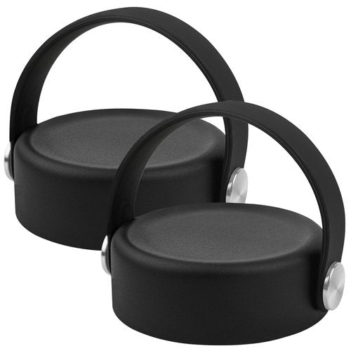 2 Pcs Replacement Lid Compatible with Hydro Flask 12 16 18 20 32 40 64oz Water Bottle, Lid Compatible with Hydro Flask and Other 2.44" Wide Mouth Bottles (Black)