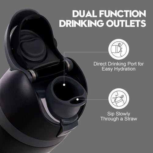 Ruzkq Replacement Lid for Owala Freesip, Compatible with Owala Cup 16oz 24oz 32oz 40oz, One Button Water Bottle Top Lid Replacement Accessory, Leakproof, BPA-Free (Black)