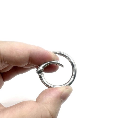20 Pack 1 Inch Carabiner Clip, Spring O Rings Metal Alloy Purse Clip, Round Keyring Buckle Clips, Small Keychain Hook Clip for Key Bag(Silver)