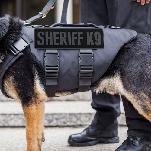 uuKen PVC Sheriff K9 Patch Gray 10x3 inches for Training Vest Uniform Bags Backpacks Plate Carrier(Black and Gray,XL 10"x3")