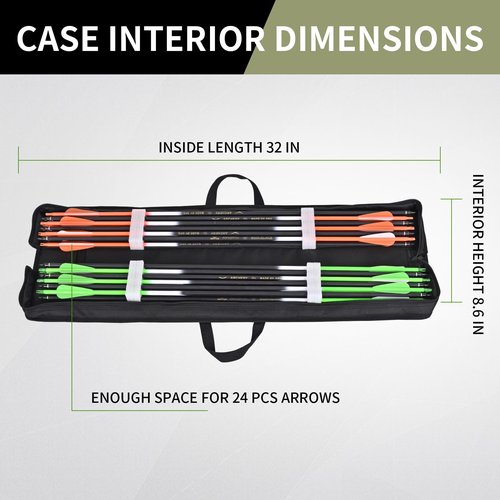 FENJANER Archery Arrow Case - 33"" Portable Soft Compact Arrow Box, Durable Lightweight Arrow Storage Quiver, Outdoor Hunting & Target Shooting Bag, Black