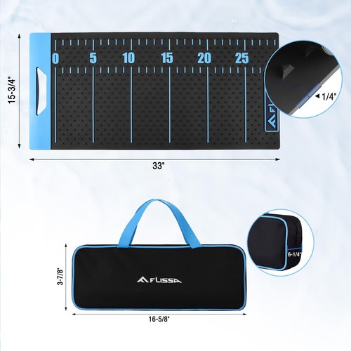 FLISSA 33" Non-Slip Fish Fillet Mat with Storage Bag, Portable & Durable Fish Cleaning Mat, Measuring Scale for Easy Filleting, Cleaning, and Cutting, Ideal Fishing Gift