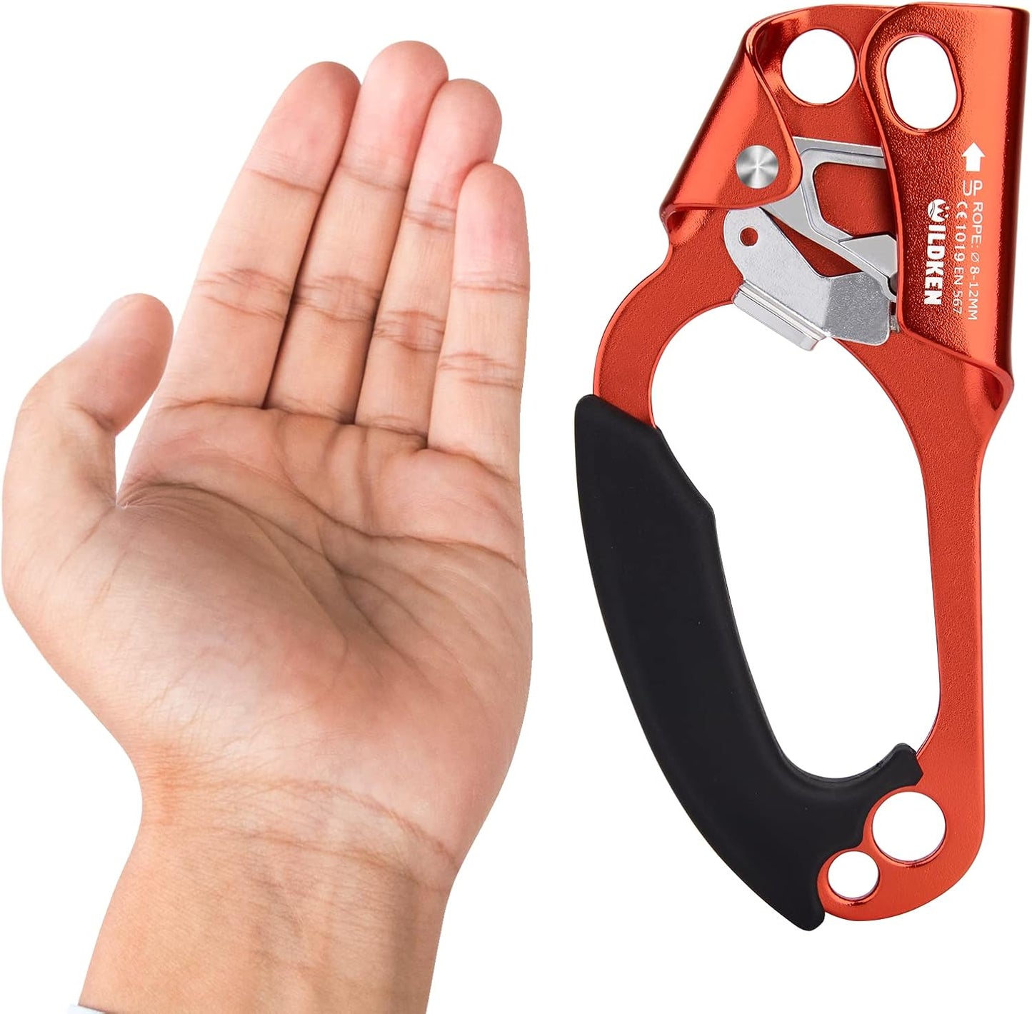 WILDKEN Climbing Hand Ascender Outdoor Mountaineering Tree Arborist Climbing Rappelling Equip Hand Ascender for 8-14MM Rope Left Right Hand Ascender