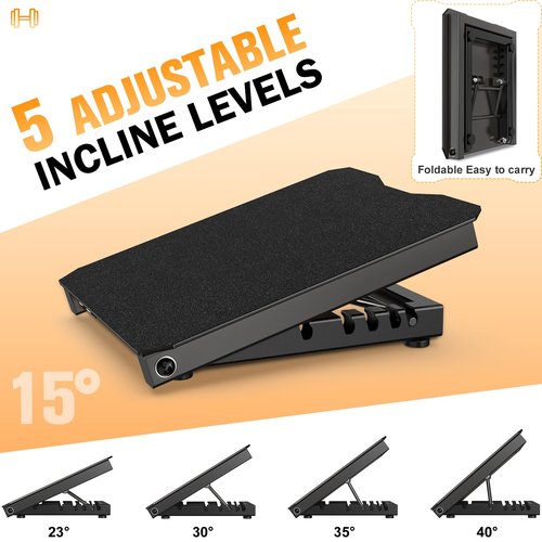 Naitesen Metal Slant Board Calf Stretcher for Squat 600lbs Weight Capacity Adjustable Incline Balance Board for Relieving Plantar Fasciitis Achilles Tendonitis Muscle Injuries Home Gym or Commercial