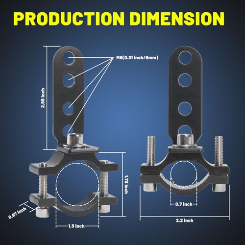YCHOW-TECH Light Bar Motorcycle Bracket 1.2 Inch Motorcycle Bicycle Mount Bracket Car Bull Bar Holder Clamp Offroad Tube Clamps Mounting Brackets for LED Work Lights