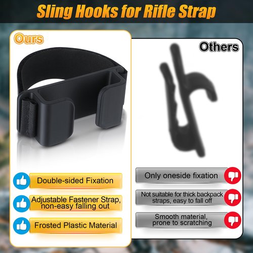 Sling Hooks Adjustable Sling Clips with Fastener Strap for Backpack Shoulder Straps, Hands Free, Comfortable, Simple Fast Installation