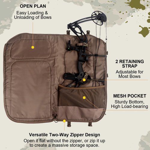 FunVZU Hunting Backpacks for Men, Saddle Hunting Bag with Bow Holder, Large Compound Bow Hunting Backpack & Duffle Bags, Deer Hunting Backpack with Rifle Holder (Marsh Reed)