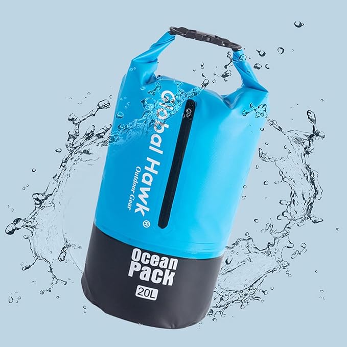 Waterproof Dry Bags: 10L, 20L Sizes - Ideal for Kayaking, Fishing, Rafting, and More! Adjustable Strap for Ultimate Convenience. Stay Dry While Adventuring (Orange, 10L)
