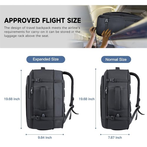 Gieury Black and Grey Carry On Backpack Bundle
