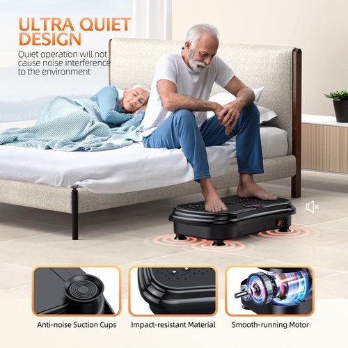 PUREROYI Vibration Plate Exercise Machine Weight Loss, Full Body Vibration Plate for Lymphatic Drainage, 180 Adjustable Speeds Vibrating Plate 400 Lbs Capacity Fitness Platform for Women Men