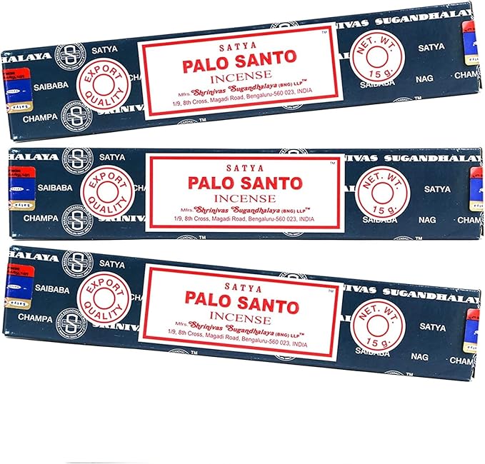 Satya Palo Santo 15grams x 3 Packs Incense Sticks for Positivity, Meditation, Relaxation, Yoga, Healing