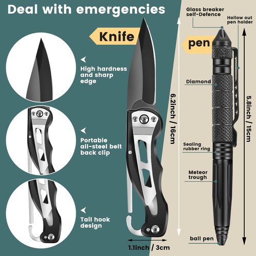 Survival kit,16 in 1 Professional Survival Gear Tool kit, Camping Gear, Camping Essentials, for Father's Day, Christmas, Hiking, Hunting