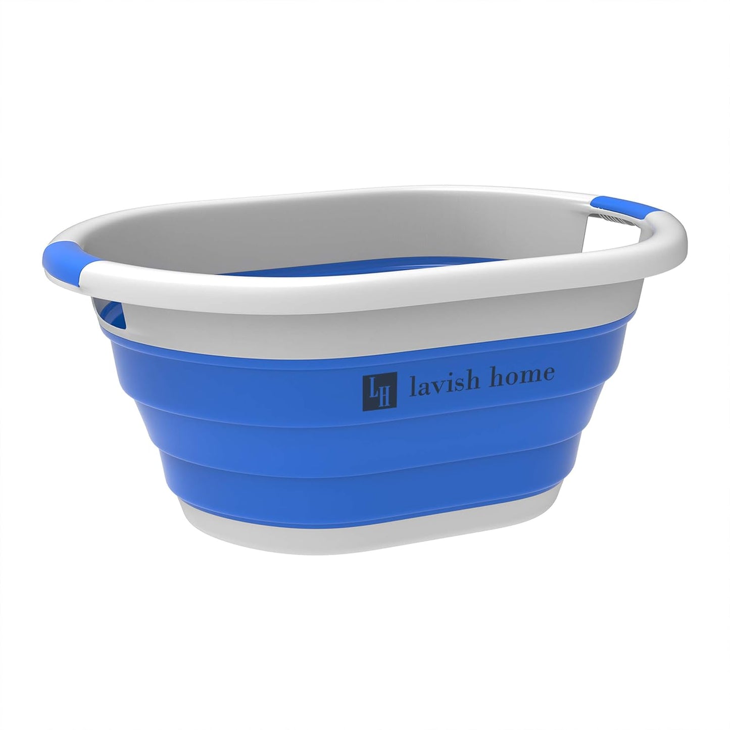 Trademark Home Collection Wakeman 75-CMP1062 Outdoors Collapsible Wash Basin, Dish Tub, Ice Bucket, Portable Basket & Comfort Handles for Camping, Tailgating, More (Gray), 24.25” x 12.5” x 11”