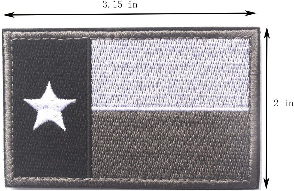 Texas State Flag Military Tactical Morale Desert Badge Hook & Loop Embroidery Patch for Hat Backpack Jacket (Texas State Flag - D)