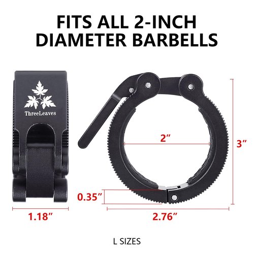 ThreeLeaves Aluminum Olympic Barbell Clamps 2 Inch, Heavy Duty Barbell Collars, Quick Release Weight Clips, Secure Bar Locks for Professional Weightlifting & Gym Training.