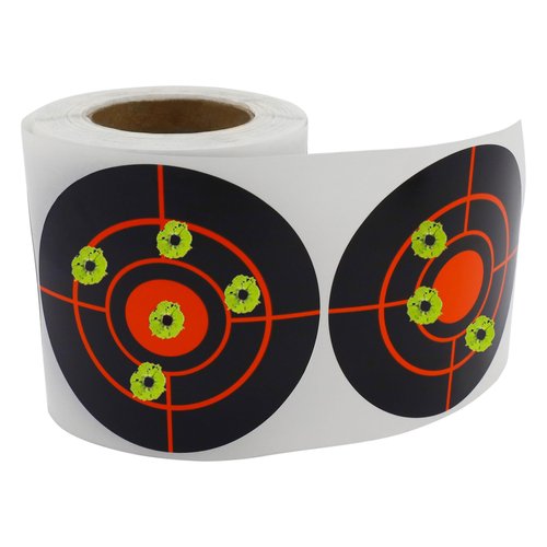 Splatter Target Stickers, 3" Reactive Paper Targets, 250PCS Adhesive Shooting Targets with Fluorescent Yellow Impact for BB Gun, Pellet Gun, Airsoft, Rifle Shooting Practice