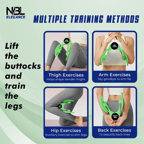 NBL ELEGANCE Thigh Master for Men/Women,Kegel Trainer,Pelvic Floor Muscle Exerciser with Resistance Band, Inner Thigh ,Arm & Hip Trimmer/Toner for Postpartum Recovery, Workout Equipment for Home & Gym