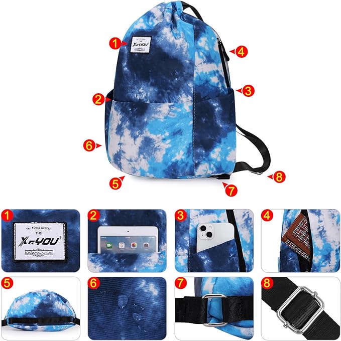 XEYOU Drawstring Sports Backpack Lightweight Gym Yoga Sackpack Shoulder Rucksack Casual Outdoor Daypack for Women and Men