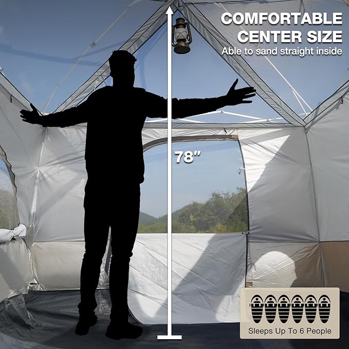 REDCAMP Canopy Camping Tent for Pop Up Canopy Tent, Inner Tent Converts Straight Leg 10'x10' or 10'x20' Canopy into Camping Tent, Fits 4-6 Person(Frame/Shelter NOT Included)