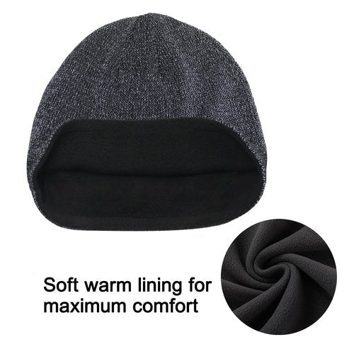 Oeyliz Reflective Hat - Men Women's Winter Running Safety Beanie (Black)