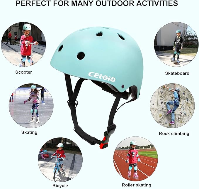 Kids Bike Helmet,Toddler Skateboard Helmets for Ages 2-3-5-8-14 Years Boys Girls，Adjustable Multi-Sport Bicycle Skateboarding Football Roller Skating Scooter Rollerblade Balance Bike Helmet
