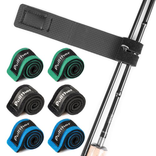 pullther fishing 6PCS Fishing Rod Straps,Stretchy Fishing Rod Ties,Adjustable Accessories,Ties for Casting,Spinning Rods and Fly Rods.