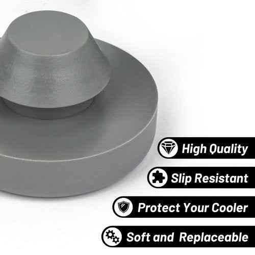 Omoojee 2 Pcs Rack Replacement Cooler Feet, Non-Slip Rubber Feet for Most 20qt 45qt 65qt 110qt 145qt Coolers, Compatible with Yeti Coolers, Prevent Sliding, Gray