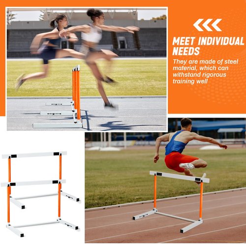 Blulu 2 Pcs Adjustable Track and Field Hurdles Height Sports Training Hurdle with Counterweight Heavy Duty Track and Field Equipment Practice Training from 30 to 42 Inch for Athletes Adults (Orange)