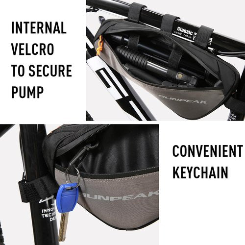 Sunpeak Bike Frame Storage Bag Top Tube Bike Bag Water Resistant Bicycle Triangle Pouch Bike Accessories Bag for Phone Wallet Keys Tools Use for Road Bike MTB Bicycle