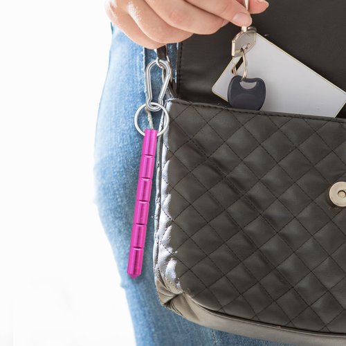 Hawflu 3Pcs Safety keychain Set Protection Keychain Accessories Safety self Stick protection with 3Pcs Carabiner Clips for Women Ladies Girls(Pink)