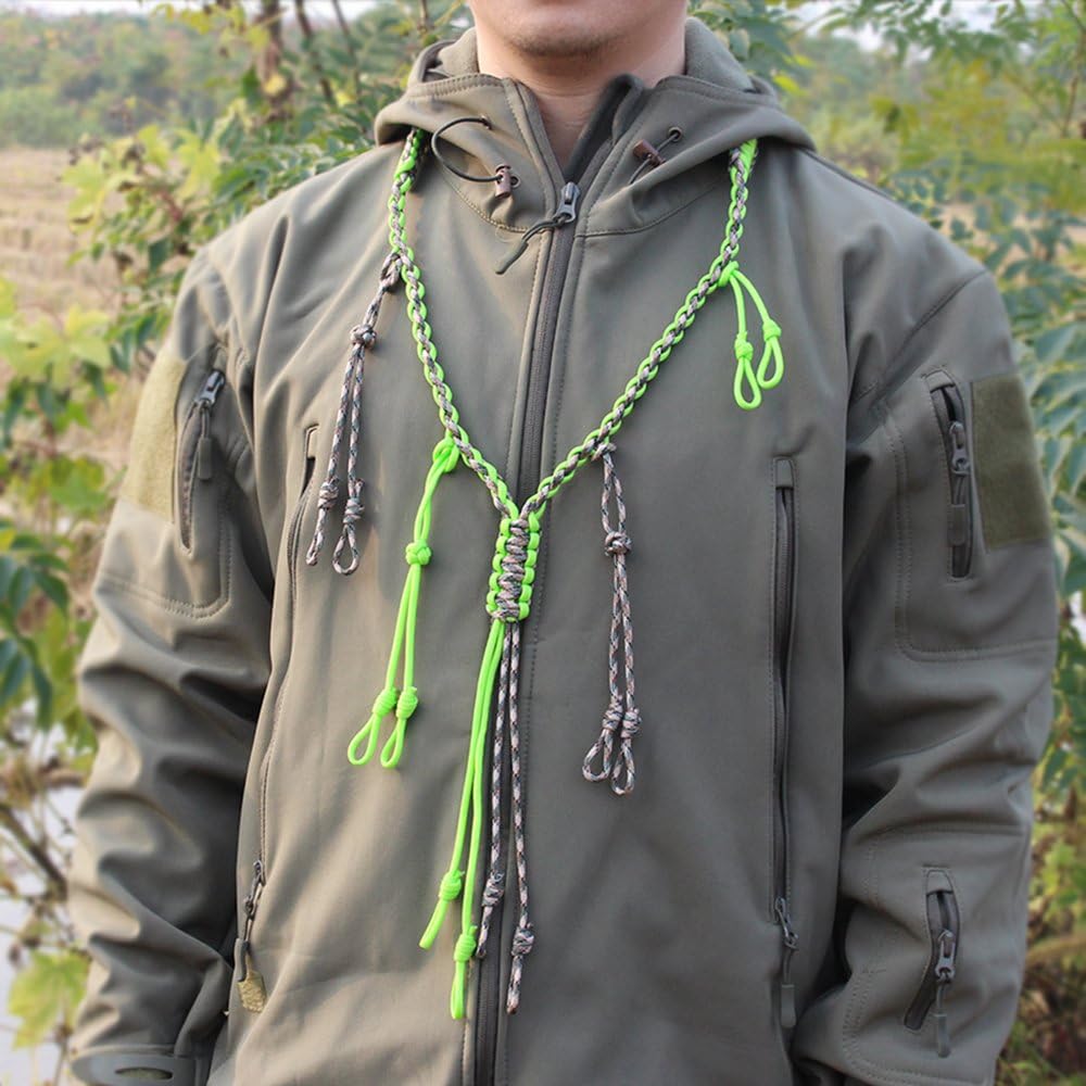 PSKOOK Duck Call Lanyard Paracord Hunting Goose Calls 12/16/20 Adjustable Loops Outdoor Predator Gear for Pheasant Waterfowl Hand Braided Necklace