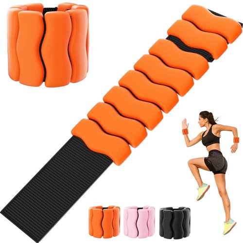 VTORY Wrist Weights, Ankle Weights for Women Men, Adjustable Wrist Weighted Bracelet removable ankle weights for Gym Workout, Running, Yoga, Exercise, Strength Training, Set of 2 (1lb each)