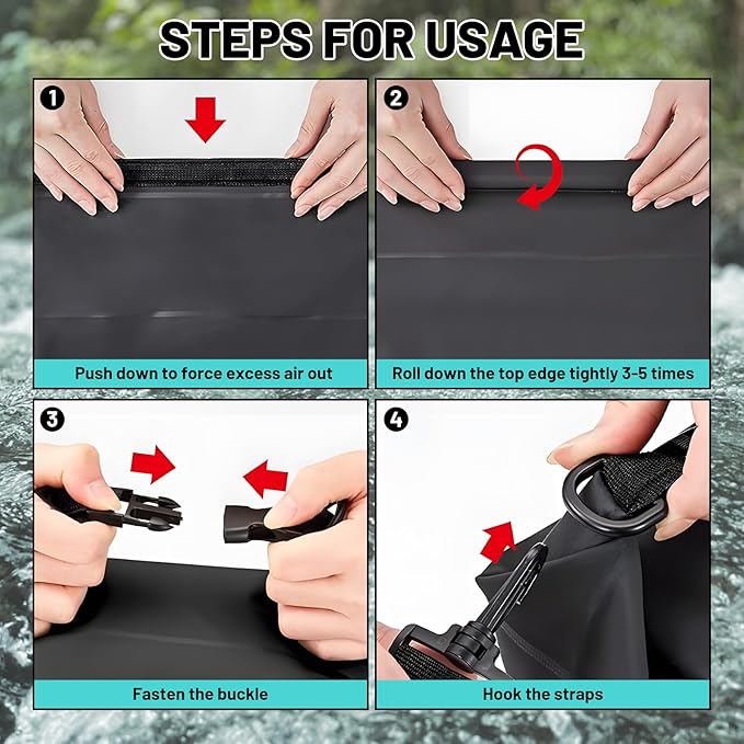 Waterproof Dry Bag,Roll Top Music Notes Small Waterproof Backpack 5L/10L/20L Floating and Lightweight Bags for Kayaking, Boating, Fishing, Swimming and Camping