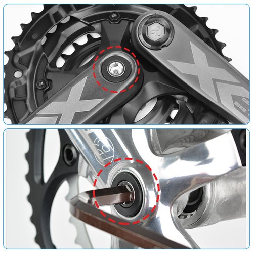 Darlingao 4 Pcs Bike Hex Crank Arm Fixing Bolts, Crank Arm Bolt 8mm, Bike Crank Bolts, Bicycle Crank Screw, Bike Crankset Bolt, Bicycle Bottom Bracket Axle Bolts for Bicycle Square Hole M8