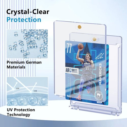 20ct Magnetic Card Holder, 35pt One Card Touch Holder for Trading Cards,Baseball Card Protectors Hard Plastic, Display Case for Collectible Cards Sport Cards Game Cards Top Loads for Cards Sleeves