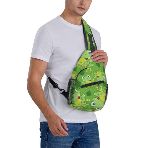 Krirteh Cute Frog Sling Bag For Women & Men - Fashion Cartoon Frogs Backpack, Crossbody & Shoulder Bag - Travel & Hiking Daypack
