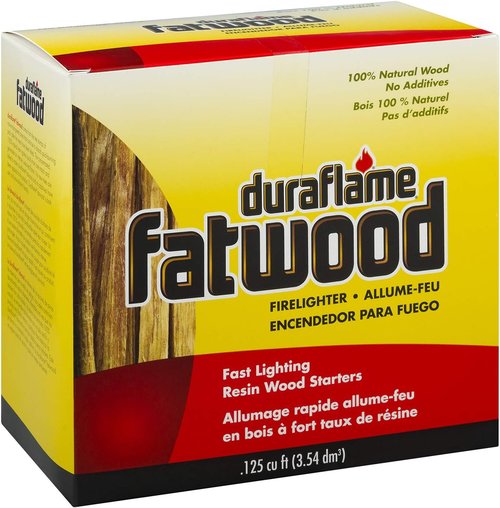 Duraflame Fatwood Firelighters - Natural Kindling for Easy Fire Starting, 0.125 cu ft