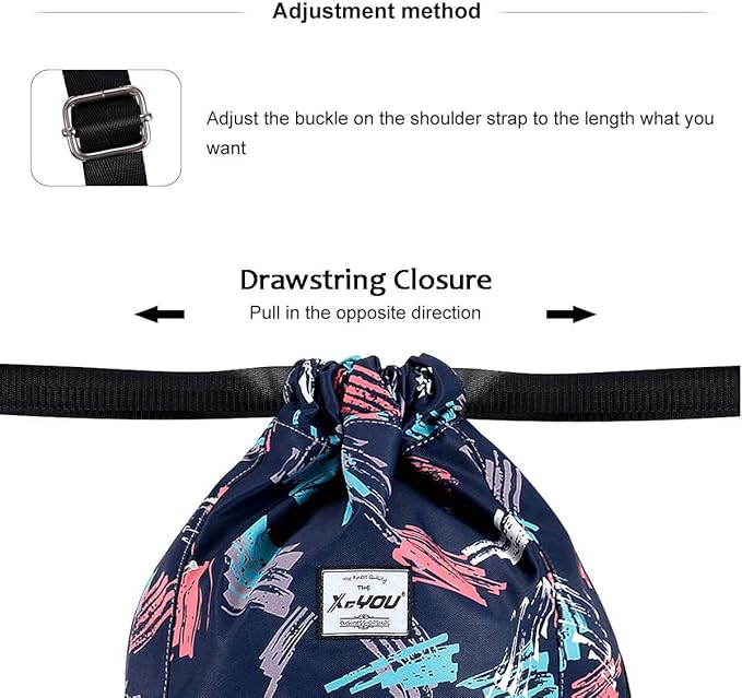 XEYOU Drawstring Sports Backpack Lightweight Gym Yoga Sackpack Shoulder Rucksack Casual Outdoor Daypack for Women and Men