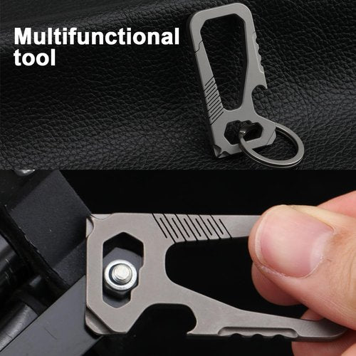 SHD Titanium Keychain Clip,Multifunctional Carabiner Keychain with Bottle Opener, Car Keychain for Indoor Outdoor Daily Use