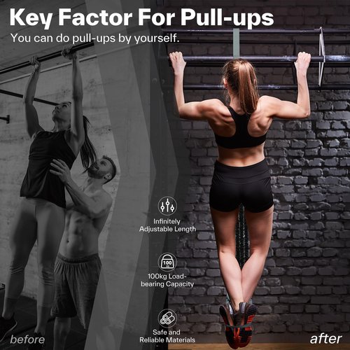 Sportneer Pull Up Assistance Bands – Adjustable Resistance Bands with Anti-Slip Lock & Storage Bag – Heavy Duty Chin Up Bands for Strength Training, Fitness & Calisthenics Equipment