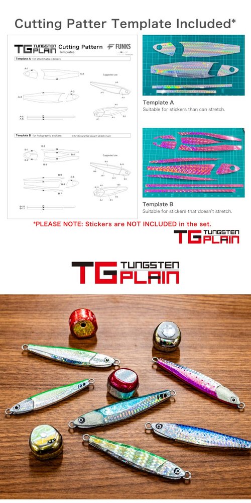 FUNKS TG Plain Tungsten Jig 300g 10.5oz Saltwater Fishing Jigs Metal Jigging Lure Deep Sea for Bass Unpainted with Paper Templates Designed in Japan