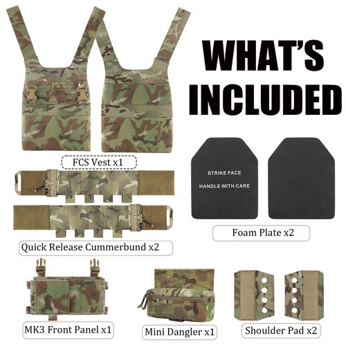 PETAC GEAR Low Profile MOLLE Vest Set for Men -Quick Release Tactical Elastic Cummerbund With Mini Drop Pouch