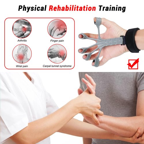 Grip Strength Trainer,Gripster, 4 Pcs Hand Gripper Strengthener, 8-Gear Strength Adjustment, Used to Exercise Finger Strength, Flexibility and Physical Recovery of Hands.