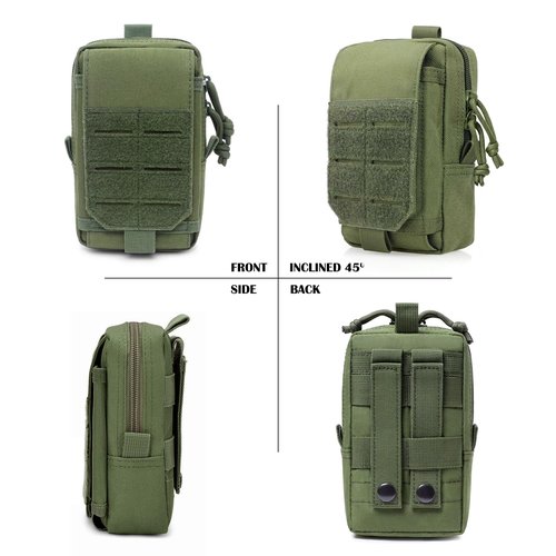 TANSOLE TAN SOLE Molle Pouches for Men EDC Utility Tactical Belt Phone Bag for Molle Plate Carrier Vest Backpack Duty Belt Accessories Multicam Gear Organizer Small Pouch (US-ArmyGreen)