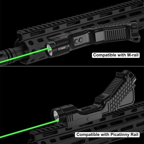 1000 Lumens Tactical Laser Light Combo for Rifle (2025 New) Compatible with M-Lok and Picatinny Rail, Aluminum Rifle Flashlight Green Laser Combo with Strobe Function, 2000Mah UBS-TypeC Rechargeable