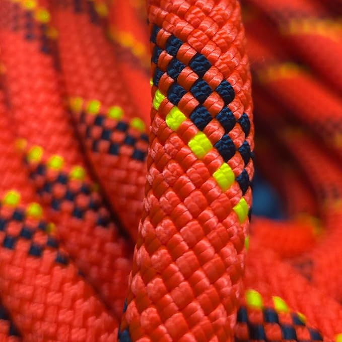 Static Climbing Rope 11mm UIAA Static Line Rappelling Rope 15M (50ft) Nylon Kern Mantle Rope for Escape Rope Rock Climbing, Mountain Tree Climbing, Hauling, Rescue