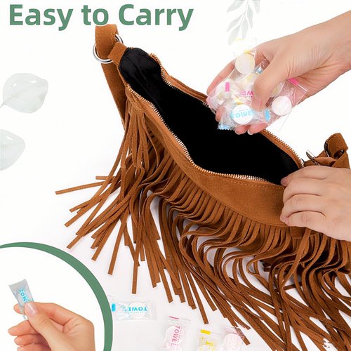 Covzoe 200 Pieces Compressed Towels, Disposable Expandable Mini Face Towel Tablets, Bulk Portable Coin Tissue Toilet Paper for Travel, Hotel, Camping, Beauty Salon, Facial Care, Home Hand Wipes