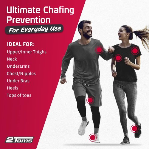 2Toms SportShield Xtra, Soothing All Day Anti-Chafe Prevention, Waterproof Protection from Thigh Chafing and Skin Irritation, Combo Pack, 1.5 Ounce Bottle & 6 Single-Use Towelettes